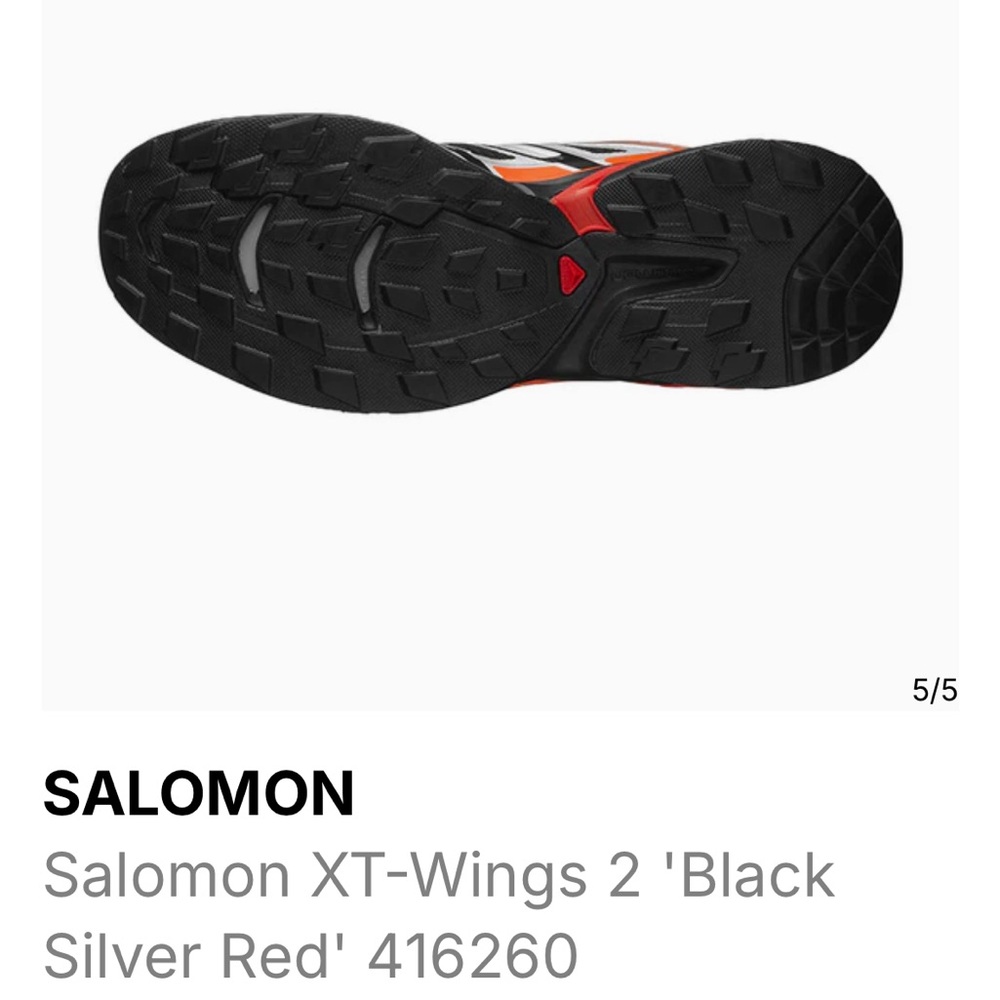 Salomon XT-Wings 2 Black Silver Vibrant Orange Men's Shoes size 9.5. - Picture 5 of 16